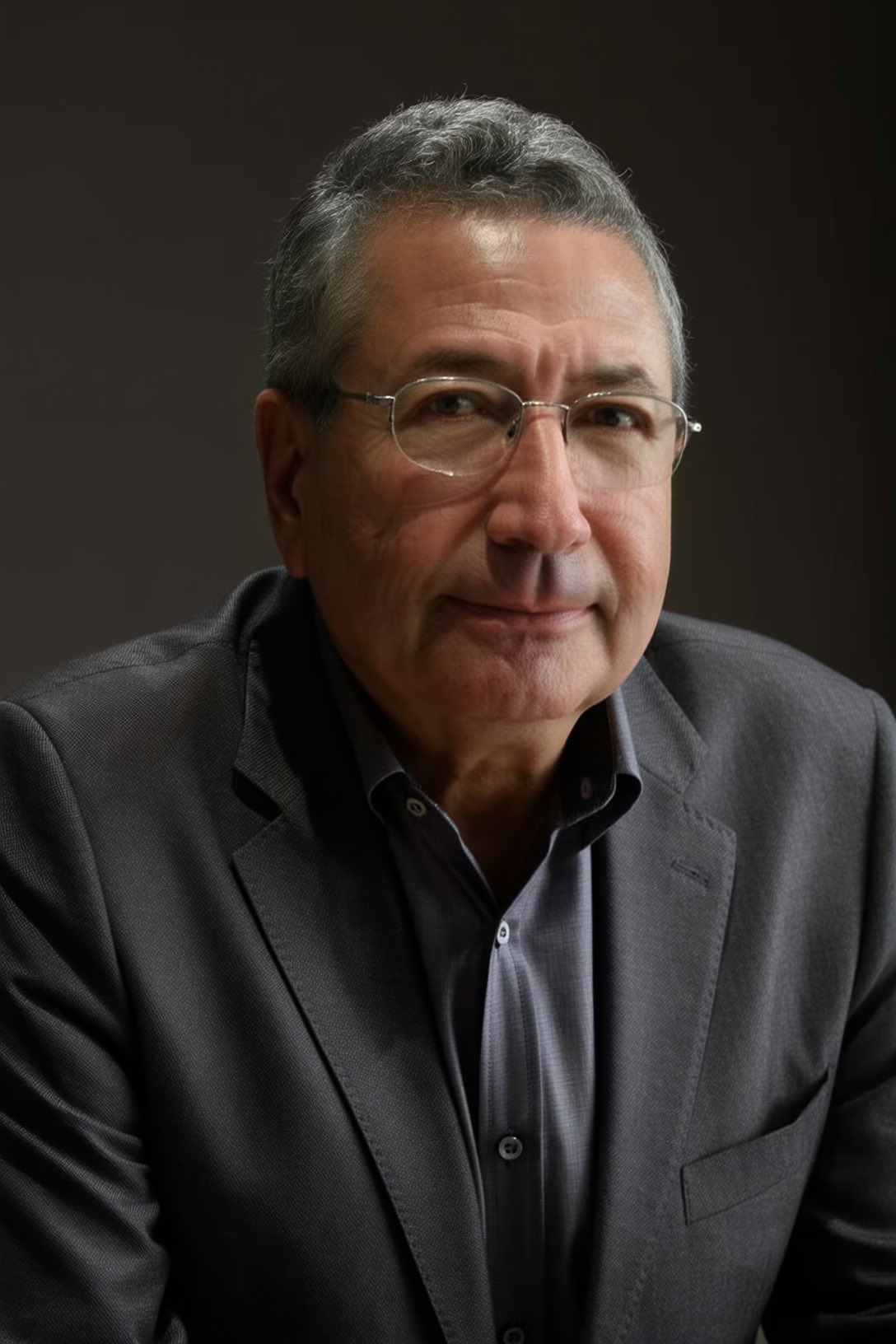 Carlos Nepomuceno, futurista brasileiro, retrato em fundo escuro